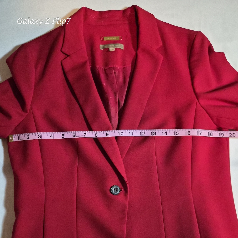 ​Talbots Red Power Suit Set - Fabric Woven in Italy 14P - Picture 11 of 16